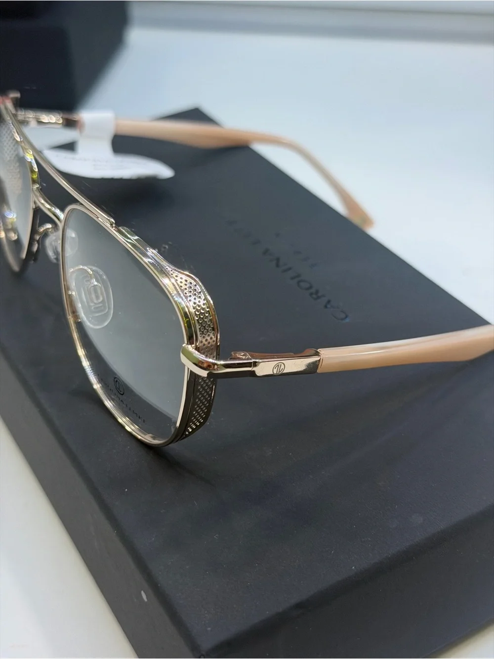 Carolina Lemke Women's Gold & Pink Metal Frame Glasses